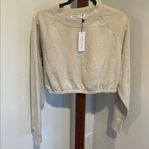 NWT Tan Lines By Silvan AYLA  Cropped Crewneck Sweatshirt  Women's Top Size L